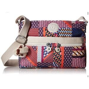 Vintage Kipling Angie Geometric Colorful Crossbody